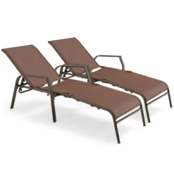 Tangkula Set Of 2 Patio Chaise Lounge Stackable Folding Lounge Chair W/ Adjustable Back -Tangkula Shop GUEST daac7bc4 04ce 4807 b602 3ee4f6ed93cf