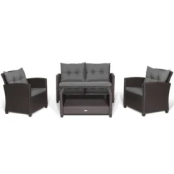 Tangkula 4-Piece Outdoor Rattan Furniture Set with Cushioned Sofa & Table 9 Tangkula 4-Piece Outdoor Rattan Furniture Set with Cushioned Sofa & Table -Tangkula Shop GUEST dafefcf5 ad85 444a a06b b685033ccd58 1