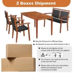 Tangkula 4-Piece Outdoor Acacia Wood & Rattan Dining Set with Umbrella Hole 15 Tangkula 4-Piece Outdoor Acacia Wood & Rattan Dining Set with Umbrella Hole -Tangkula Shop GUEST db4e103f 0c4b 4ac9 b6b4 e17f5d8104e2