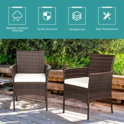 Tangkula 4 PCS Outdoor Rattan Dining Chair Set with Zippered Cushions 15 Tangkula 4 PCS Outdoor Rattan Dining Chair Set with Zippered Cushions -Tangkula Shop GUEST dc4850d7 4082 491a 8867 1a129c4b0dae