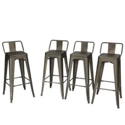 Tangkula Set Of 4 Metal Bar Stools 30" Industrial Height Chair Low Back -Tangkula Shop GUEST dc7c8a9b c417 405f 98c5 e6b525ec369c