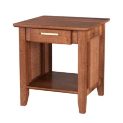 Tangkula 2PCS Boho Style Nightstand 3-Tier Sofa Side End Table W/ Drawer & Shelf Walnut -Tangkula Shop GUEST dd022255 f6a5 4633 b939 f3e10b81b8dd