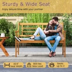 Tangkula Patio Acacia Wood Bench Wooden 2-Person Outside Chair W/Curved Armrests Slatted Seat & Backrest Outdoor Loveseat 12 Tangkula Patio Acacia Wood Bench Wooden 2-Person Outside Chair W/Curved Armrests Slatted Seat & Backrest Outdoor Loveseat -Tangkula Shop GUEST dd0f9d6c f4c0 4593 8274 354041b4adcb