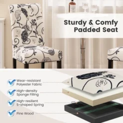 Tangkula Upholstered Dining Chairs Set Of 4 Tufted Fabric Kitchen Chairs W/Padded Seat & Rubber Wood Legs Farmhouse Accent Chairs -Tangkula Shop GUEST dd824ffa 0b64 4b50 9497 ea1a508207b1