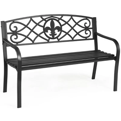 Tangkula Metal Garden Bench - Heavy-Duty Outdoor Park Loveseat Chair 6 Tangkula Metal Garden Bench - Heavy-Duty Outdoor Park Loveseat Chair - Image 6