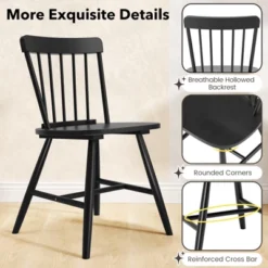 Tangkula Dining Chairs Set Of 4 Farmhouse Kitchen Chair W/ Rubber Wood Frame Wide Seat 15 Tangkula Dining Chairs Set Of 4 Farmhouse Kitchen Chair W/ Rubber Wood Frame Wide Seat -Tangkula Shop GUEST dd914847 4401 4875 a15a ce891812e194