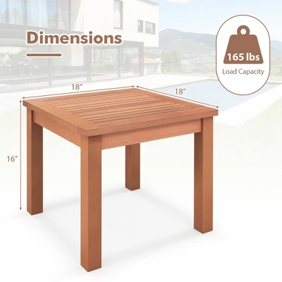 Tangkula Outdoor Adirondack Side Table 18" Square End Table W/ Slatted Tabletop 8 Tangkula Outdoor Adirondack Side Table 18" Square End Table W/ Slatted Tabletop - Image 8