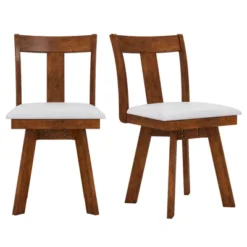 Tangkula Swivel Dining Chairs Set Of 4 Dining Room Chairs W/ Rubber Wood Frame -Tangkula Shop GUEST ddc24d2b 0461 4f18 9198 cfdbe7698751