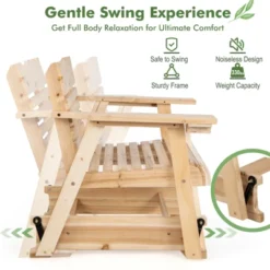 Tangkula 1PC/2PCS Outdoor Fir Wood Rocking Chair Outdoor Glider Chair With Rotatable Hidden Cup Holder And Curved Seat -Tangkula Shop GUEST ddd0964f 16a4 4f2e a662 bb6f65cb2032