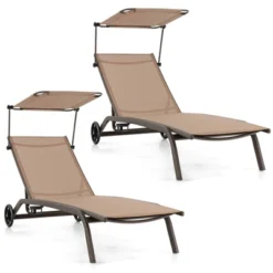 Tangkula Outdoor Chaise Lounge Chair with Adjustable Canopy & Wheels -Tangkula Shop GUEST dde12b39 081c 4583 b4c3 38898e8d7813