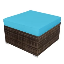 Tangkula 5-Piece Outdoor Rattan Wicker Sofa Set Lounge Chair With Turquoise Cushions 15 Tangkula 5-Piece Outdoor Rattan Wicker Sofa Set Lounge Chair With Turquoise Cushions -Tangkula Shop GUEST de38d8fd 7bd3 44c1 b445 e2a14aa0e260