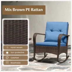 Tangkula 3 Piece Outdoor Rocking Set Rattan Rocker Chairs W/ Tempered Glass Coffee Table 14 Tangkula 3 Piece Outdoor Rocking Set Rattan Rocker Chairs W/ Tempered Glass Coffee Table -Tangkula Shop GUEST deed38f6 42f0 4b16 b456 ce637319419a