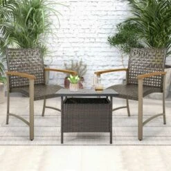Tangkula Outdoor Rattan Chair Set Of 4 Patio PE Wicker Dining Chairs W/ Acacia Wood Armrests Balcony Poolside 13 Tangkula Outdoor Rattan Chair Set Of 4 Patio PE Wicker Dining Chairs W/ Acacia Wood Armrests Balcony Poolside -Tangkula Shop GUEST df1d7f94 34ab 42ed ba0c ae69057b97b7