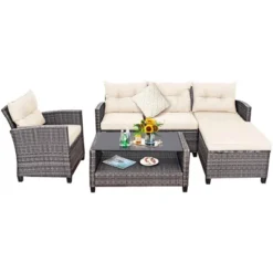 Tangkula 4-Piece White Rattan Outdoor Patio Conversation Furniture Set 11 Tangkula 4-Piece White Rattan Outdoor Patio Conversation Furniture Set -Tangkula Shop GUEST df384d8b 1bf0 47bb 9b70 68773193c501