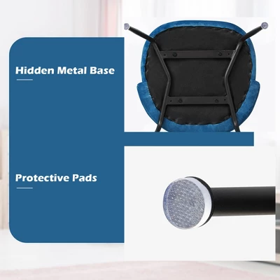 Tangkula Dining Chair Set Of 4 Upholstered Velvet Chair Set W/ Metal Base For Living Room 5 Tangkula Dining Chair Set Of 4 Upholstered Velvet Chair Set W/ Metal Base For Living Room - Image 5