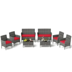 Tangkula 8-Piece Patio Furniture Set with PE Rattan & Washable Cushions -Tangkula Shop GUEST e01551b5 cc06 4107 be0e 12f92347129e