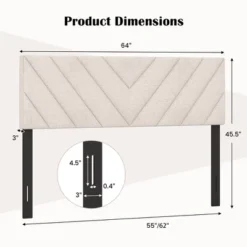 Tangkula Linen Fabric Upholstered Headboard Rectangular Headboard W/ Solid Wood Legs -Tangkula Shop GUEST e0281e81 1e32 45d0 897f bd57ace38184