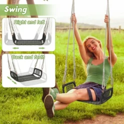 Tangkula 1-Person Rattan Porch Swing Single Swing Chair Bench W/ Hanging Hemp Ropes Outdoor -Tangkula Shop GUEST e0e52ffa cd5c 4043 bb5a ec15ee2aca0a