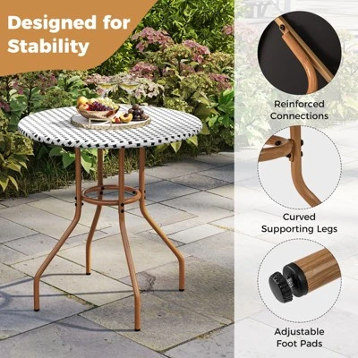 Tangkula 3-Piece French Bistro Set: Outdoor Wicker Table and 2 Chairs 7 Tangkula 3-Piece French Bistro Set: Outdoor Wicker Table and 2 Chairs - Image 7