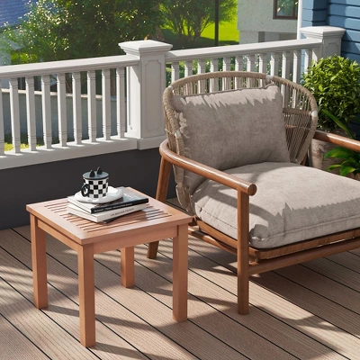 Tangkula Outdoor Adirondack Side Table 18" Square End Table W/ Slatted Tabletop 2 Tangkula Outdoor Adirondack Side Table 18" Square End Table W/ Slatted Tabletop - Image 2