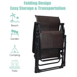 Tangkula Patio Rattan Wicker Recliner Chair Zero Gravity Folding Chaise Lounger 14 Tangkula Patio Rattan Wicker Recliner Chair Zero Gravity Folding Chaise Lounger -Tangkula Shop GUEST e16dad22 e009 4e84 b511 244d1e2061a7