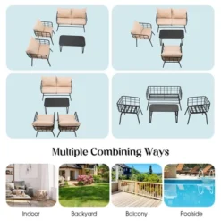 Tangkula 4PCS Patio Conversation Set Outdoor Furniture Set W/ Cushions Steel Structure 10 Tangkula 4PCS Patio Conversation Set Outdoor Furniture Set W/ Cushions Steel Structure -Tangkula Shop GUEST e192378d a91d 45f5 ba5d 44f4f0e8cd9f