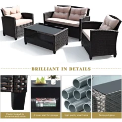 Tangkula Outdoor Rattan Conversation Set 4 Pieces Patio Wicker Chairs 8 Tangkula Outdoor Rattan Conversation Set 4 Pieces Patio Wicker Chairs -Tangkula Shop GUEST e1aba971 fc65 4c5e b767 6af7a619114d