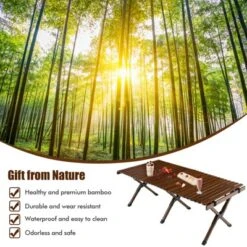 Tangkula Folding Wooden Camping Table Portable Picnic Table W/ Carry Bag Roll-up Bamboo Tabletop Outdoor Travel Camping Table Natural/Coffee 13 Tangkula Folding Wooden Camping Table Portable Picnic Table W/ Carry Bag Roll-up Bamboo Tabletop Outdoor Travel Camping Table Natural/Coffee -Tangkula Shop GUEST e20bd5b4 6151 4cf4 b07c 546593910124