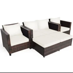 Tangkula 5-Piece Outdoor Wicker Conversation Set with Removable Cushions 10 Tangkula 5-Piece Outdoor Wicker Conversation Set with Removable Cushions -Tangkula Shop GUEST e2159694 c3d2 47a0 a6e7 32f549388158