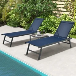 Tangkula 3-Piece Aluminum Patio Chaise Lounge Set with Adjustable Recliners and Coffee Table -Tangkula Shop GUEST e2607412 5e24 4472 ae01 b2deccf92dd7