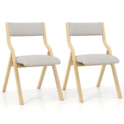 Tangkula Folding Dining Chairs Set Of 4 Wooden Table Chairs W/ Padded Seat Modern Grey & Natural 17 Tangkula Folding Dining Chairs Set Of 4 Wooden Table Chairs W/ Padded Seat Modern Grey & Natural -Tangkula Shop GUEST e27b28f2 29bd 4613 a56b 0b23d59c9497