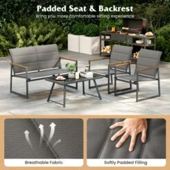 Tangkula 4-Piece Metal Outdoor Patio Furniture Set with Padded Fabric Seats -Tangkula Shop GUEST e2ada5ce 4e8c 4909 84ef 7c919694fed3
