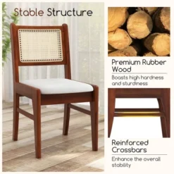 Tangkula 2PCS Rattan Dining Chairs Upholstered Kitchen Chairs W/ Rubber Wood Frame 12 Tangkula 2PCS Rattan Dining Chairs Upholstered Kitchen Chairs W/ Rubber Wood Frame -Tangkula Shop GUEST e2e7a373 3f4a 4476 84fd 67a5af3f2838