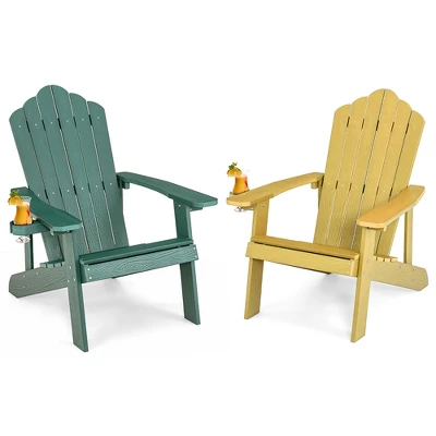 Tangkula 2PCS HIPS Adirondack Chair Set with Hidden Cup Holders 10 Tangkula 2PCS HIPS Adirondack Chair Set with Hidden Cup Holders - Image 10