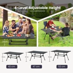 Tangkula Folding Camping Table Collapsible Aluminum Roll Up Beach Table With Carrying Bag 4-Level Adjustable Height Dark/Silver 12 Tangkula Folding Camping Table Collapsible Aluminum Roll Up Beach Table With Carrying Bag 4-Level Adjustable Height Dark/Silver -Tangkula Shop GUEST e31e19ff 9fcd 43f9 9787 9af9efc31183