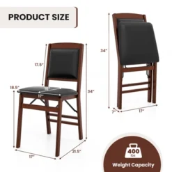 Tangkula Folding Dining Chairs Set Of 2 Foldable Wood Kitchen Chairs With Padded Seat Solid Wood Frame 13 Tangkula Folding Dining Chairs Set Of 2 Foldable Wood Kitchen Chairs With Padded Seat Solid Wood Frame -Tangkula Shop GUEST e3881ad7 0a48 49ea a712 ca1ed3c8df61