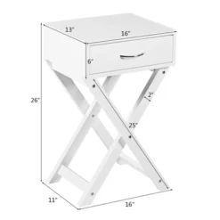 Tangkula Modern Versatile Nightstand X-shape Wooden End Table With Drawer Accent Side Table For Bedroom Black/White -Tangkula Shop GUEST e389bf62 1614 41c1 b069 6e2100ef10c3