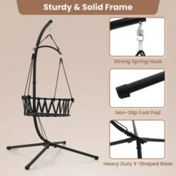 Tangkula Patio Hanging Swing Chair with Stand and Comfortable Cushions -Tangkula Shop GUEST e3c317c5 5585 48ba 86e4 3b194c589bf4