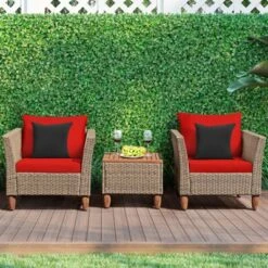 Tangkula 3 Piece Outdoor Rattan Sofa Set Wicker Conversation Furniture Set With Cushions -Tangkula Shop GUEST e48cb27e ab8e 4ad8 97cd 355a4a95fbe8