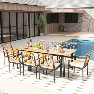 Tangkula Patio Dining Chairs Set Of 4 Metal Outdoor Chairs W/ Removable Padded Cushions 2 Tangkula Patio Dining Chairs Set Of 4 Metal Outdoor Chairs W/ Removable Padded Cushions - Image 2