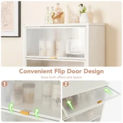 Tangkula 4-Tier Kitchen Bakers Rack Microwave Stand W/ Flip Doors Universal Wheels White 14 Tangkula 4-Tier Kitchen Bakers Rack Microwave Stand W/ Flip Doors Universal Wheels White -Tangkula Shop GUEST e5205978 22c7 4048 a2a4 c3a939709398