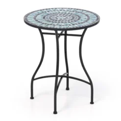 Tangkula 24-Inch Outdoor Bistro Table with Elegant Ceramic Tile Mosaic Top -Tangkula Shop GUEST e53dd6b1 d0c3 4fac 9689 2a4e4ca03b49