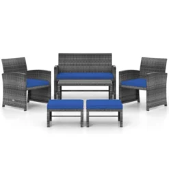 Tangkula 6-Piece Outdoor Patio Conversation Set with PE Rattan Sectional Sofa and Ottomans -Tangkula Shop GUEST e56a19bf 3e55 4732 ad85 b845957e0a6c
