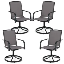 Tangkula Patio Swivel Chairs Set Of 4 W/ High Back & Round Metal Base For Backyard -Tangkula Shop GUEST e5d94df6 8105 4389 9079 d4cb6ffeb8ac