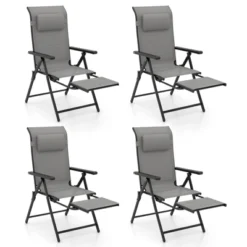 Tangkula Folding Patio Chairs Set Of 4 Lounge Chairs W/ 10-Level Adjustable Backrests 19 Tangkula Folding Patio Chairs Set Of 4 Lounge Chairs W/ 10-Level Adjustable Backrests -Tangkula Shop GUEST e5f2528e 2851 4a7d 9f90 a0945d568b13