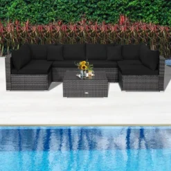 Tangkula 7PCS Patio Rattan Sectional Sofa Set Outdoor Furniture Set W/ Cushions -Tangkula Shop GUEST e6253f49 b3f3 43d9 8459 67b2b65faea6
