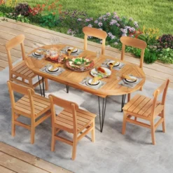 Tangkula 71" Patio Dining Table 6 Person Large Oval Table W/ Teak Wood Tabletop 12 Tangkula 71" Patio Dining Table 6 Person Large Oval Table W/ Teak Wood Tabletop -Tangkula Shop GUEST e63c1e41 21b1 4826 9560 e7e27b7f48c4