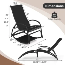 Tangkula Rocking Chair Outdoor 2-in-1 Convertible Lounge Chair With 4-Level Adjustable Backrest Heavy-Duty Aluminum Frame Patio Sun Lounger Rocker 16 Tangkula Rocking Chair Outdoor 2-in-1 Convertible Lounge Chair With 4-Level Adjustable Backrest Heavy-Duty Aluminum Frame Patio Sun Lounger Rocker -Tangkula Shop GUEST e7db1124 c68f 46b7 96ef a2f3f14a5122