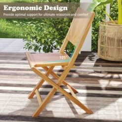 Tangkula 4 PCS Folding Patio Chairs W/ Inclined Backrest Teak Wood Outdoor Dining Chairs 15 Tangkula 4 PCS Folding Patio Chairs W/ Inclined Backrest Teak Wood Outdoor Dining Chairs -Tangkula Shop GUEST e801cec2 7d6d 4de1 b1b3 b49f83c5b393 1