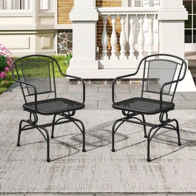 Tangkula 4-Piece Patio Rocking Chair Set with Breathable Metal Mesh 3 Tangkula 4-Piece Patio Rocking Chair Set with Breathable Metal Mesh - Image 3